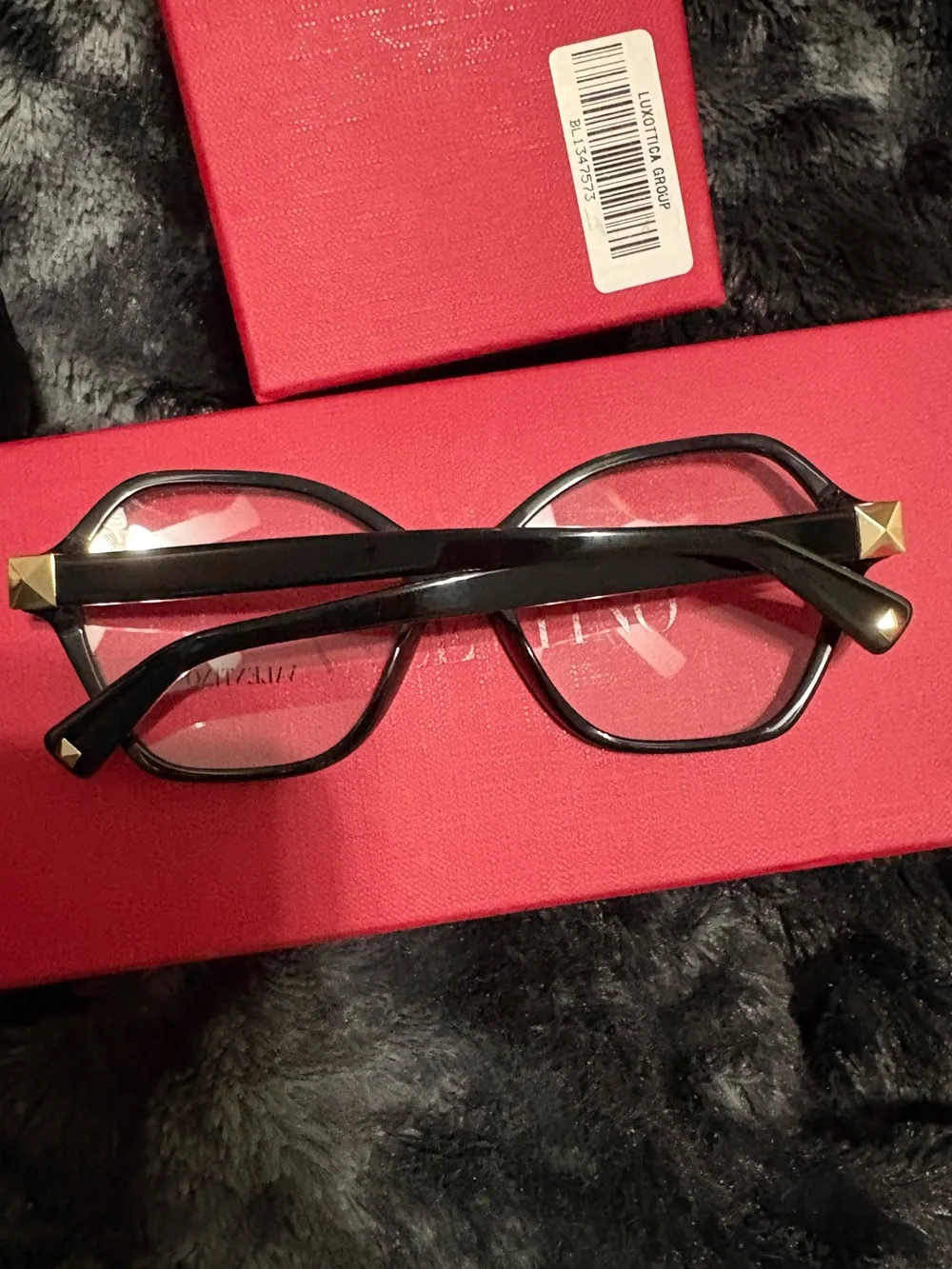 Valentino Black Oversized Geometric Women's Glasses